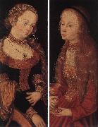 CRANACH, Lucas the Elder St Catherine of Alexandria and St Barbara sdg Spain oil painting reproduction